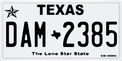 TX license plate DAM2385