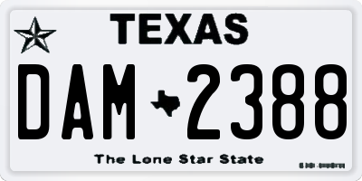 TX license plate DAM2388