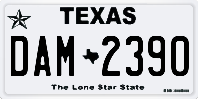 TX license plate DAM2390