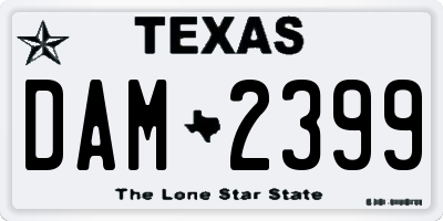 TX license plate DAM2399