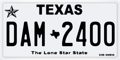 TX license plate DAM2400