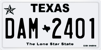 TX license plate DAM2401