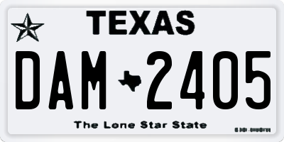 TX license plate DAM2405