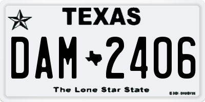 TX license plate DAM2406