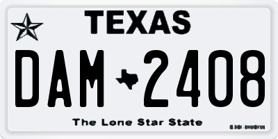 TX license plate DAM2408