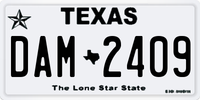 TX license plate DAM2409