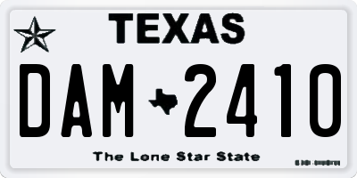 TX license plate DAM2410