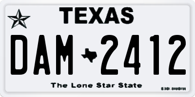 TX license plate DAM2412