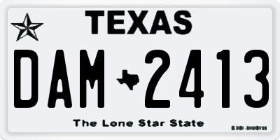 TX license plate DAM2413