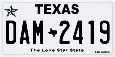 TX license plate DAM2419