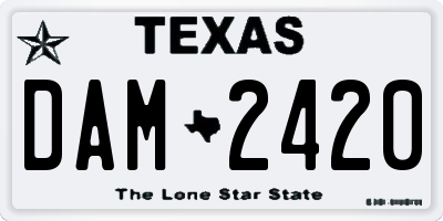TX license plate DAM2420