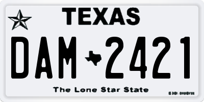 TX license plate DAM2421