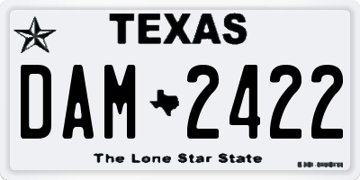 TX license plate DAM2422