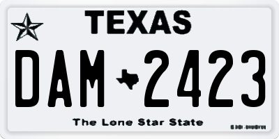 TX license plate DAM2423