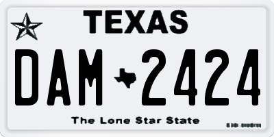 TX license plate DAM2424