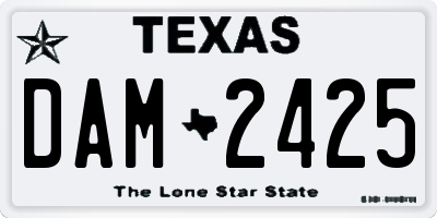 TX license plate DAM2425