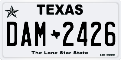 TX license plate DAM2426
