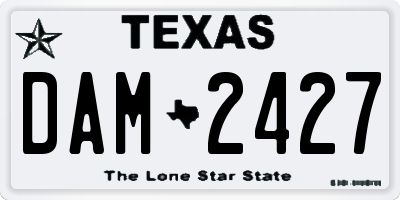 TX license plate DAM2427