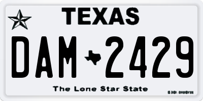 TX license plate DAM2429
