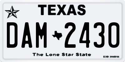TX license plate DAM2430