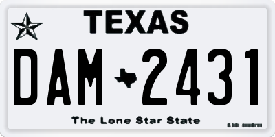TX license plate DAM2431