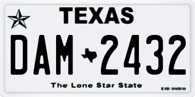 TX license plate DAM2432