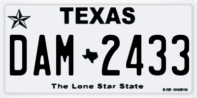 TX license plate DAM2433