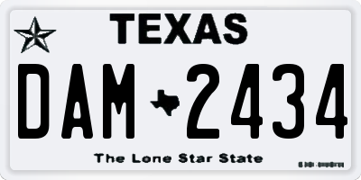 TX license plate DAM2434