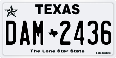 TX license plate DAM2436