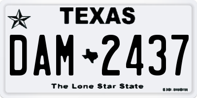 TX license plate DAM2437