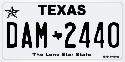 TX license plate DAM2440