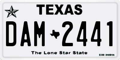 TX license plate DAM2441
