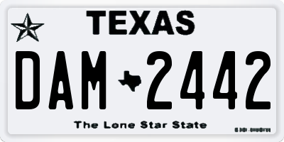 TX license plate DAM2442