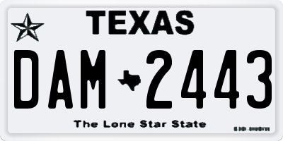 TX license plate DAM2443