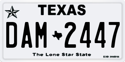 TX license plate DAM2447