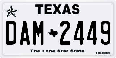 TX license plate DAM2449