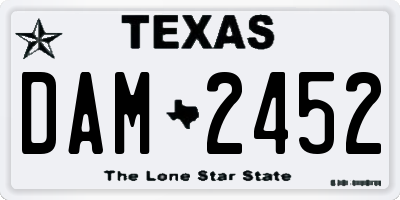TX license plate DAM2452