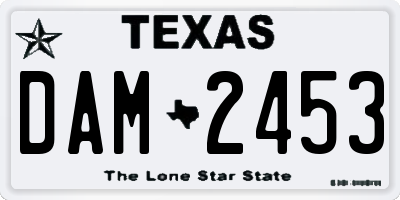 TX license plate DAM2453