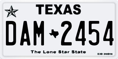 TX license plate DAM2454