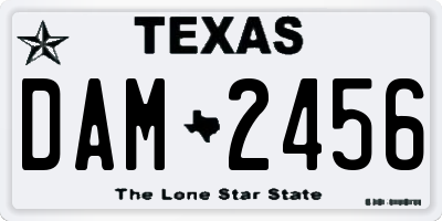TX license plate DAM2456
