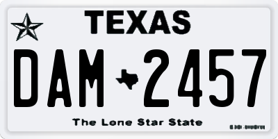 TX license plate DAM2457