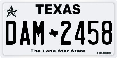 TX license plate DAM2458