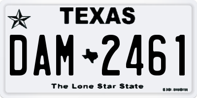 TX license plate DAM2461