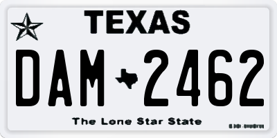 TX license plate DAM2462