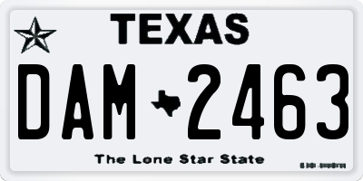 TX license plate DAM2463