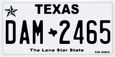 TX license plate DAM2465