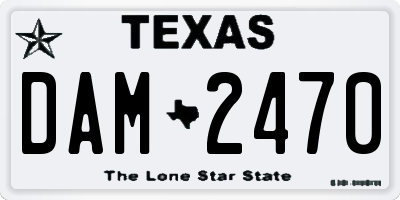 TX license plate DAM2470