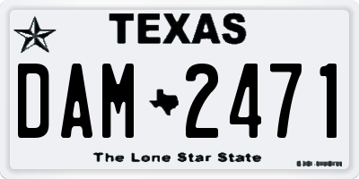 TX license plate DAM2471