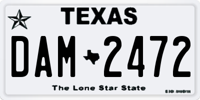 TX license plate DAM2472