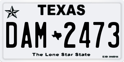 TX license plate DAM2473